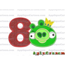 Angry Birds Applique 01 Embroidery Design Birthday Number 8