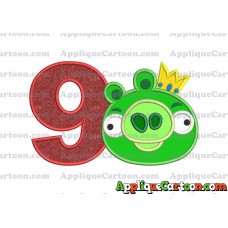 Angry Birds Applique 01 Embroidery Design Birthday Number 9