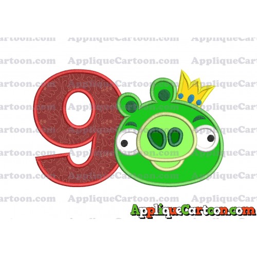 Angry Birds Applique 01 Embroidery Design Birthday Number 9