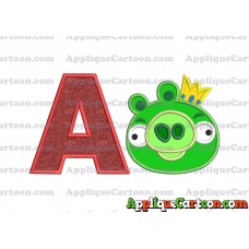 Angry Birds Applique 01 Embroidery Design With Alphabet A