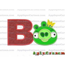 Angry Birds Applique 01 Embroidery Design With Alphabet B