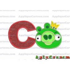 Angry Birds Applique 01 Embroidery Design With Alphabet C