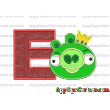 Angry Birds Applique 01 Embroidery Design With Alphabet E