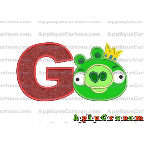 Angry Birds Applique 01 Embroidery Design With Alphabet G