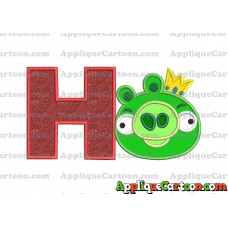 Angry Birds Applique 01 Embroidery Design With Alphabet H