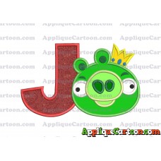 Angry Birds Applique 01 Embroidery Design With Alphabet J