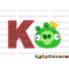 Angry Birds Applique 01 Embroidery Design With Alphabet K