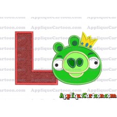 Angry Birds Applique 01 Embroidery Design With Alphabet L