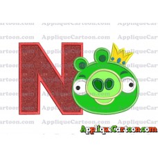 Angry Birds Applique 01 Embroidery Design With Alphabet N