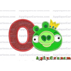 Angry Birds Applique 01 Embroidery Design With Alphabet O