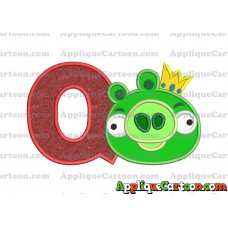 Angry Birds Applique 01 Embroidery Design With Alphabet Q