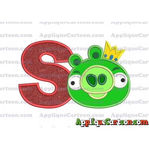 Angry Birds Applique 01 Embroidery Design With Alphabet S
