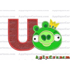 Angry Birds Applique 01 Embroidery Design With Alphabet U