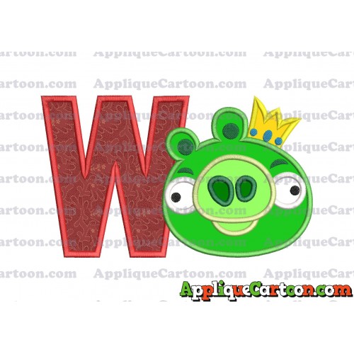 Angry Birds Applique 01 Embroidery Design With Alphabet W