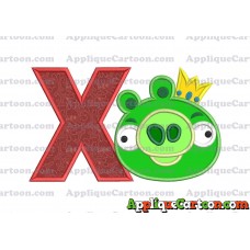 Angry Birds Applique 01 Embroidery Design With Alphabet X