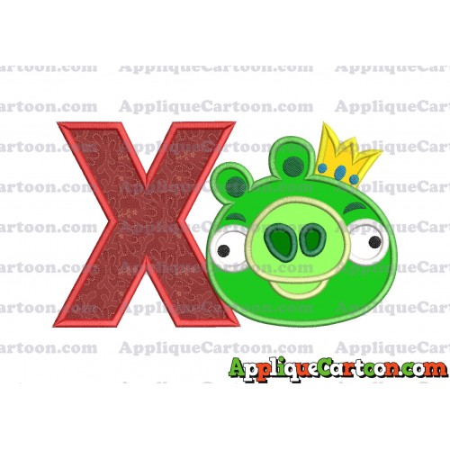 Angry Birds Applique 01 Embroidery Design With Alphabet X