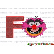 Animal Muppet Baby Head 01 Applique Embroidery Design With Alphabet F