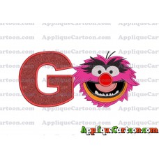 Animal Muppet Baby Head 01 Applique Embroidery Design With Alphabet G