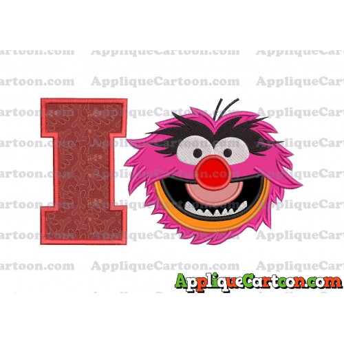 Animal Muppet Baby Head 01 Applique Embroidery Design With Alphabet I