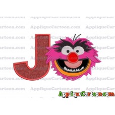 Animal Muppet Baby Head 01 Applique Embroidery Design With Alphabet J