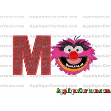 Animal Muppet Baby Head 01 Applique Embroidery Design With Alphabet M