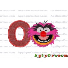 Animal Muppet Baby Head 01 Applique Embroidery Design With Alphabet O