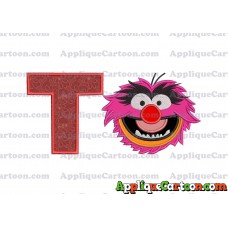 Animal Muppet Baby Head 01 Applique Embroidery Design With Alphabet T