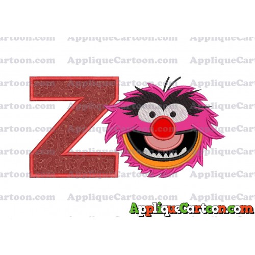 Animal Muppet Baby Head 01 Applique Embroidery Design With Alphabet Z