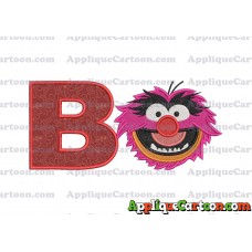 Animal Muppet Baby Head 02 Filled Embroidery Design With Alphabet B