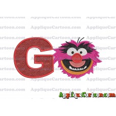 Animal Muppet Baby Head 02 Filled Embroidery Design With Alphabet G
