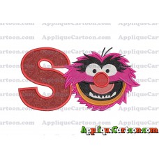 Animal Muppet Baby Head 02 Filled Embroidery Design With Alphabet S