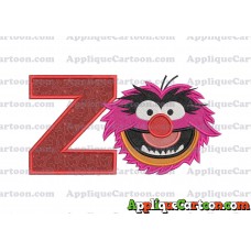 Animal Muppet Baby Head 02 Filled Embroidery Design With Alphabet Z