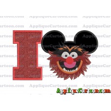 Animal Sesame Street Ears Applique Embroidery Design With Alphabet I