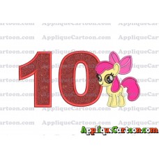 Apple Bloom My Little Pony Applique Embroidery Design Birthday Number 10