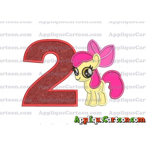 Apple Bloom My Little Pony Applique Embroidery Design Birthday Number 2