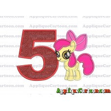 Apple Bloom My Little Pony Applique Embroidery Design Birthday Number 5