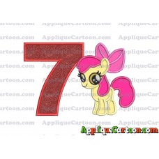 Apple Bloom My Little Pony Applique Embroidery Design Birthday Number 7