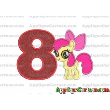 Apple Bloom My Little Pony Applique Embroidery Design Birthday Number 8
