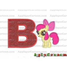 Apple Bloom My Little Pony Applique Embroidery Design With Alphabet B