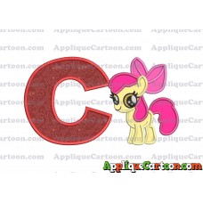 Apple Bloom My Little Pony Applique Embroidery Design With Alphabet C