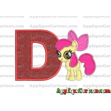 Apple Bloom My Little Pony Applique Embroidery Design With Alphabet D