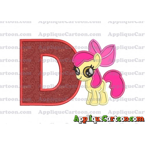 Apple Bloom My Little Pony Applique Embroidery Design With Alphabet D