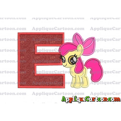 Apple Bloom My Little Pony Applique Embroidery Design With Alphabet E