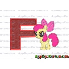 Apple Bloom My Little Pony Applique Embroidery Design With Alphabet F