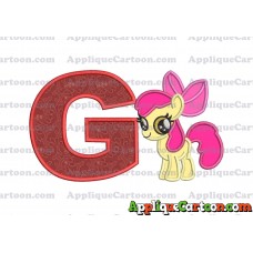 Apple Bloom My Little Pony Applique Embroidery Design With Alphabet G