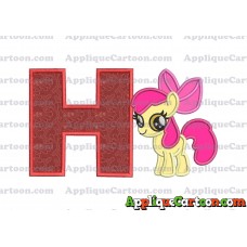 Apple Bloom My Little Pony Applique Embroidery Design With Alphabet H