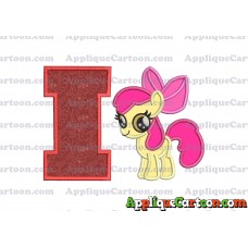 Apple Bloom My Little Pony Applique Embroidery Design With Alphabet I