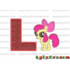 Apple Bloom My Little Pony Applique Embroidery Design With Alphabet L