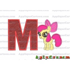 Apple Bloom My Little Pony Applique Embroidery Design With Alphabet M