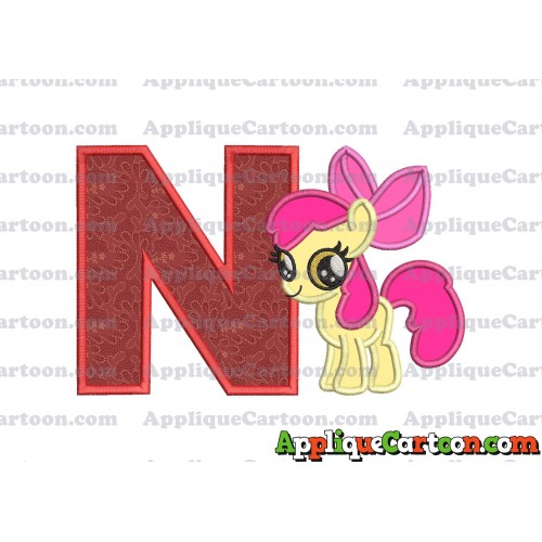 Apple Bloom My Little Pony Applique Embroidery Design With Alphabet N